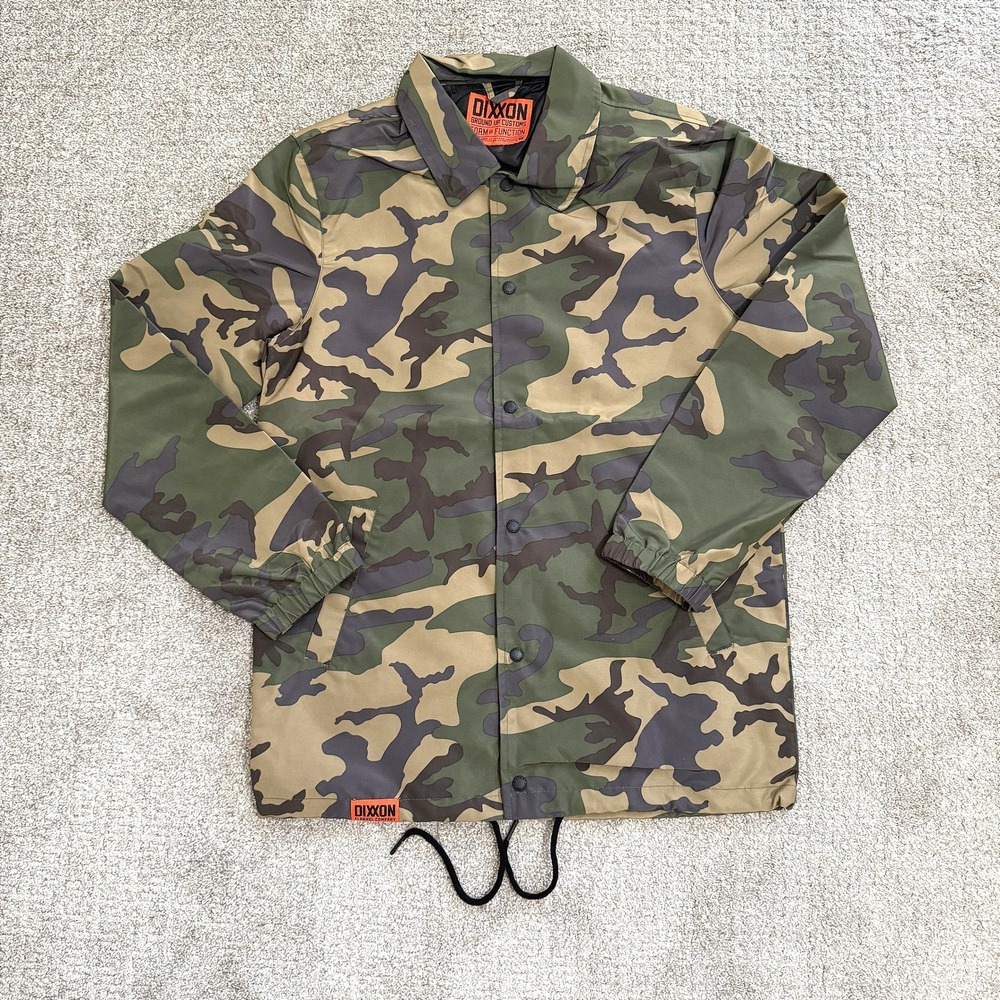 New Dixxon Ground Up Customs Camo Green‎ Brown Windbreaker Jacket Men's Medium